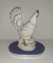 Gallina in ceramica smaltata di Bassano vintage 