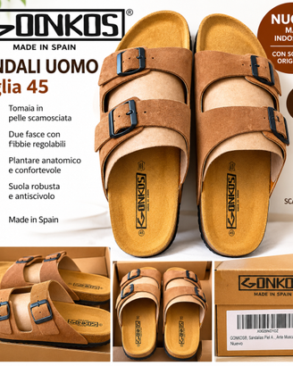 Sandali uomo GONKOS in pelle scamosciata – Taglia