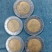 5 pezzi da 500 lire  