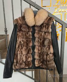 Giacca in pelle e vera pelliccia