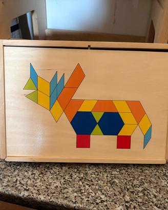 Puzzle in legno forme geometriche Montessori