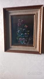 Quadro fiori dipinto a mano