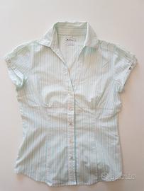 Camicia Ben Sherman bianca a righe verdi Tg 40