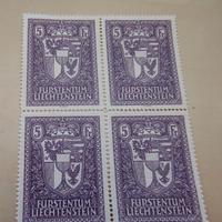 Quartina LIECHTENSTEIN 1930 - 5 Franchi Stemma (Lu