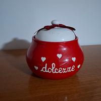 Biscottiera in ceramica rossa