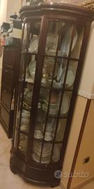 vetrina bombata in stile inglese mogano