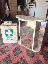 Mobile bagno con specchio e luce e armadietto PS