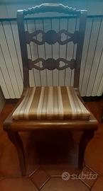 6 sedie in noce antiche