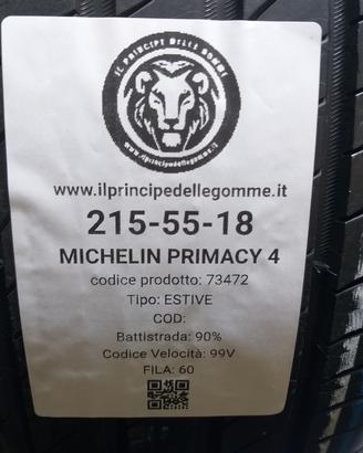 2 GOMME 215 55 18 MICHELIN A73472