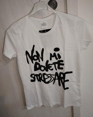 T-shirt con scritta ironica nuova - S - Lotto 3 pz