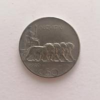 Moneta 50 centesimi "Leoni" bordo rigato