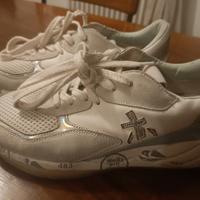 sneakers donna premiata bianche e azzurro