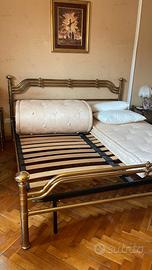 Letto matrimoniale in ottone vintage