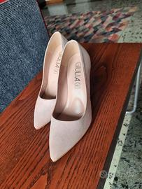 Scarpe décolleté, tacco fine, color nude, 35