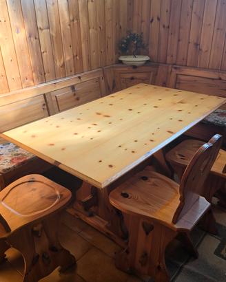 Giropanca angolare in legno massello