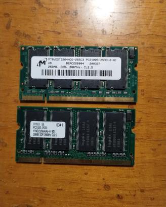 256 MB DDR PC2100 266 MHz SODIMM notebook memory