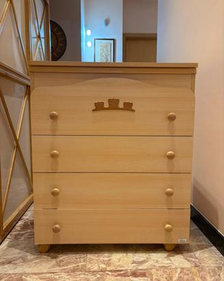 Fasciatoio in Legno Chiaro con Vaschetta Integrata