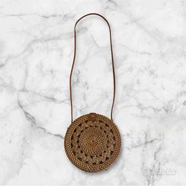Borsa a Tracolla in Rattan Intrecciato