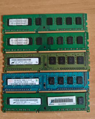 Lotto 5 RAM DDR3 desktop (2x8GB, 4GB, 2GB, 1GB)