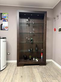 Libreria Vetrina aperta con mensole in vetro