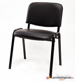 Sedia Imbottita in Eco Pelle NERO