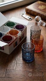 Set 6 Bicchieri Multicolor Vetro Vintage