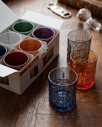 Set 6 Bicchieri Multicolor Vetro Vintage