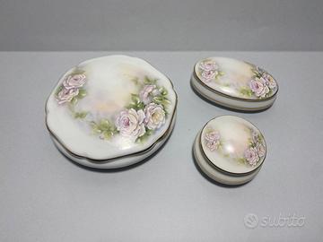 Set di 3 Scatoline Limoges France Porcellana