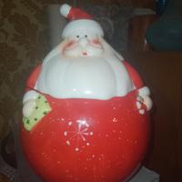 Vaso in ceramica con coperchio "Babbo Natale" H23