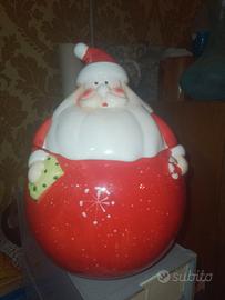 Vaso in ceramica con coperchio "Babbo Natale" H23