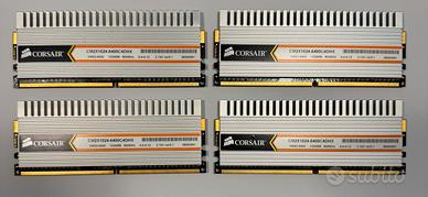 RAM DDR2 Corsair da 1Gb, totale 4GB