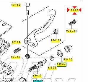Leva freno ant Kawasaki KX125 460921186