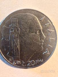 moneta da 20 Lire del Regno d’Italia