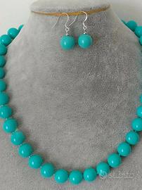 Parure collana orecchini di turchese NUOVA