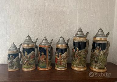 sei boccali birra da collezione Stein