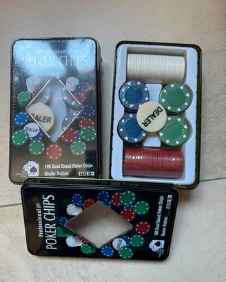 Set Professional Poker Chips – 100 pezzi + Dealer