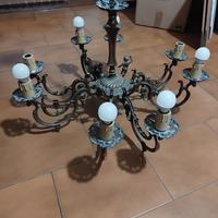 Lampadario ottone