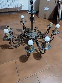 Lampadario ottone
