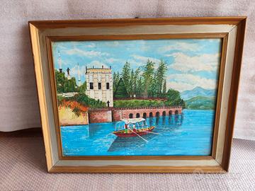 quadro vintage lago maggiore isola bella