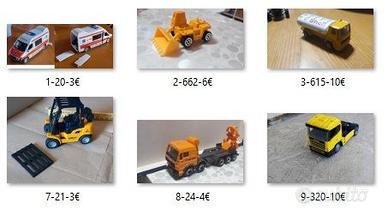 Modellini MEZZI PESANTI varie misure e condizioni