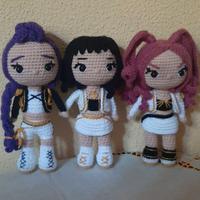 Huntrix, Rumi, Mira e zoey, amigurumi
