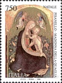 Francobollo Pisanello - Madonna della Quaglia