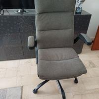 Poltrona da ufficio girevole Liriel tessuto grigio