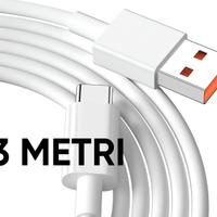 CAVO TIPO C 3 METRI CAVETTO USB TO TYPE C RICARICA