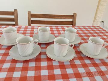 Tazzine con portatazzina, set da 6 pezzi 