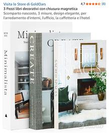 3 Libri Decorativi GoldOars Chiusura Magnetica