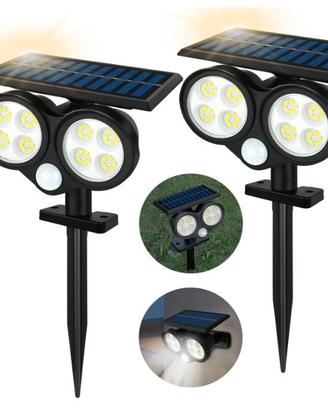 2 Luci Solari 48 LED Sensore Movimento IP67