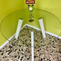 Tavolo tondo in vetro
