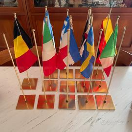 Portabandiera da tavolo in ottone