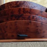 Vintage Porta lettere/penne in radica di thuia